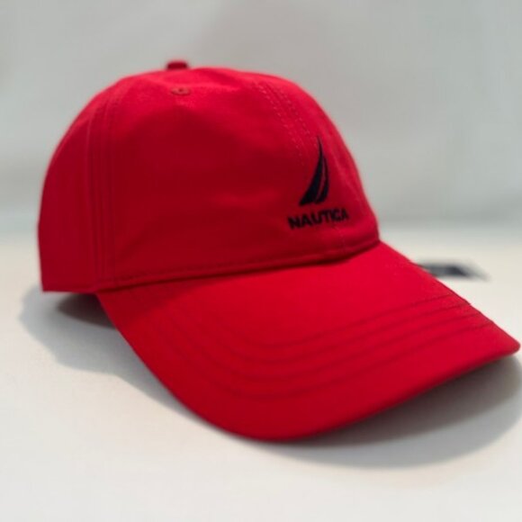 NAUTICA J-Class Adjustable Embroidered Cap- Red/Navy Sailboat Logo - Picture 2 of 5